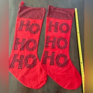 oversized, buffalo plaid Christmas stockings. Red and black never used.